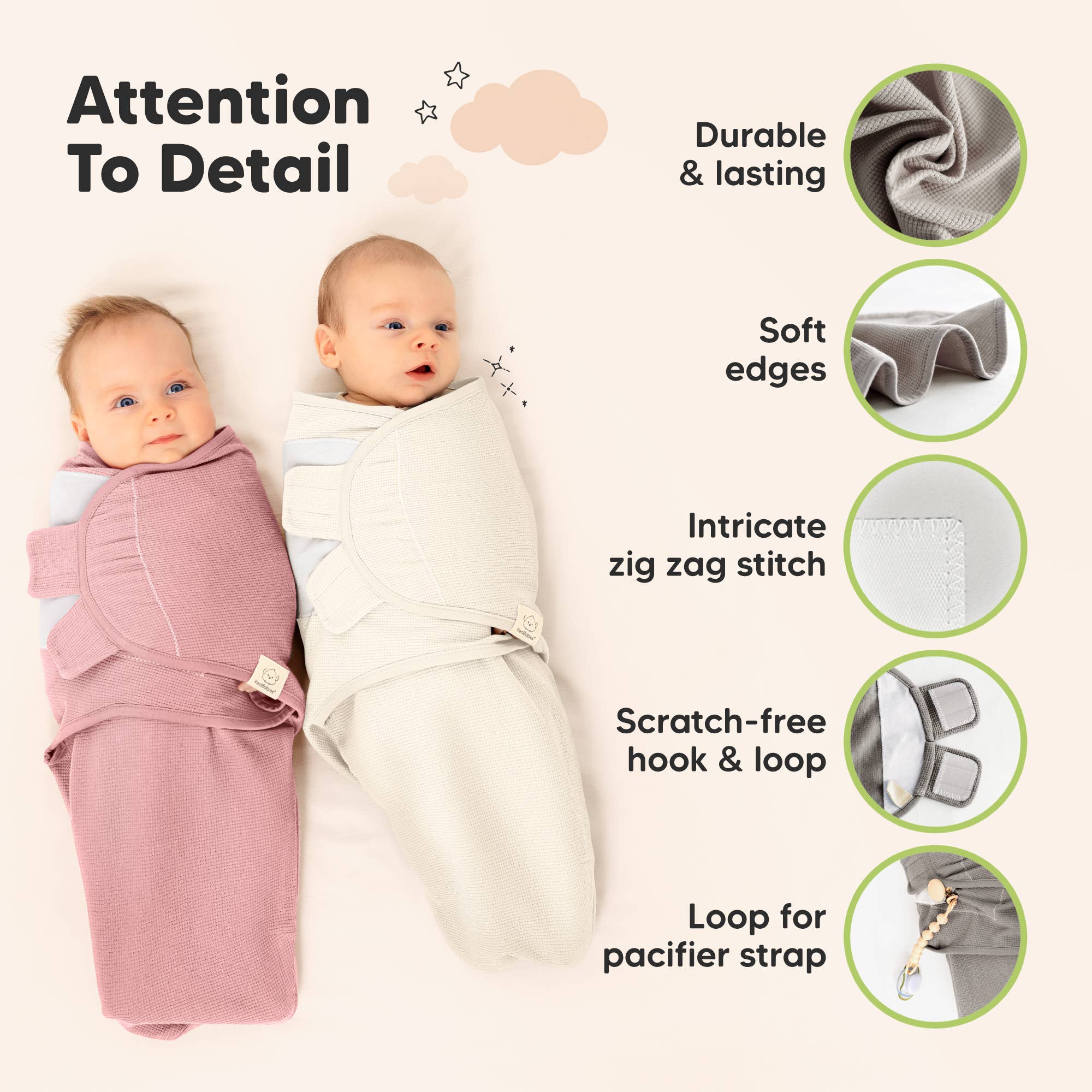 3pk Soothe Wren Swaddle Sleep Sacks for Newborns