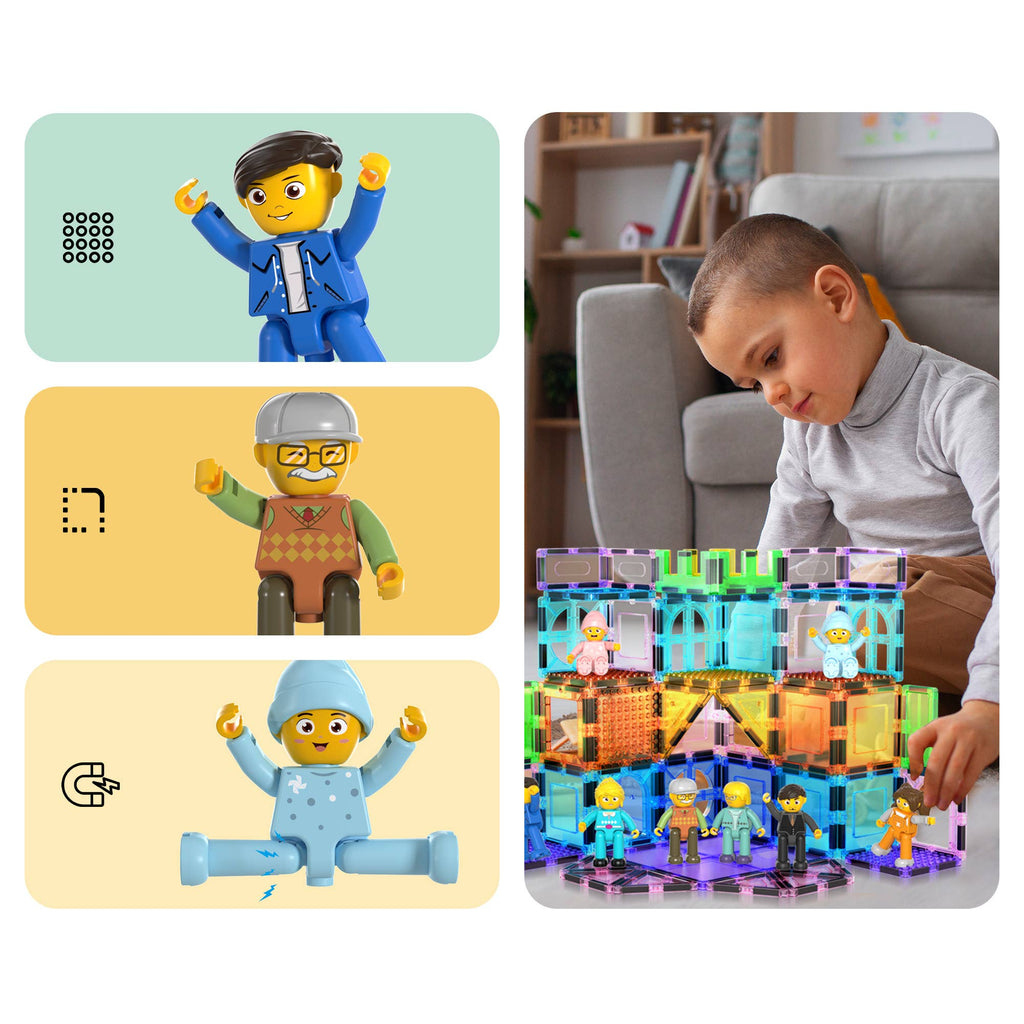 PicassoTiles 8pc Magnetic Family Figurine Toy Set