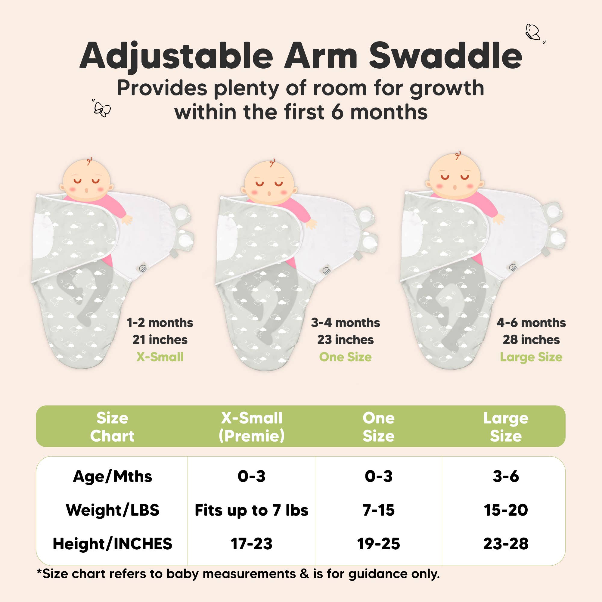 3pk Soothe Zippy Baby Swaddles 0-6 Months,Newborn Sleep Sack
