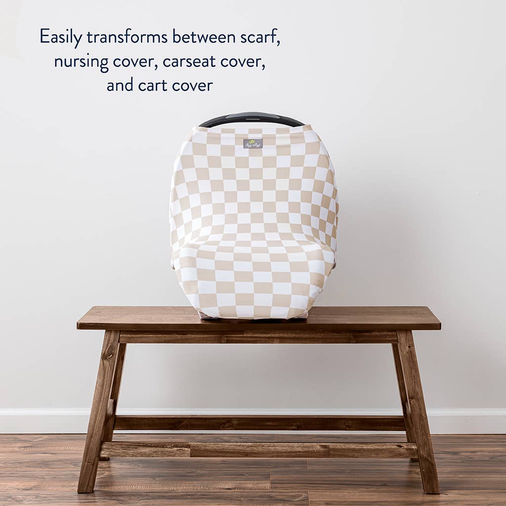 Taupe Checkerboard Mom Boss™ 4-in-1 multi-use cover