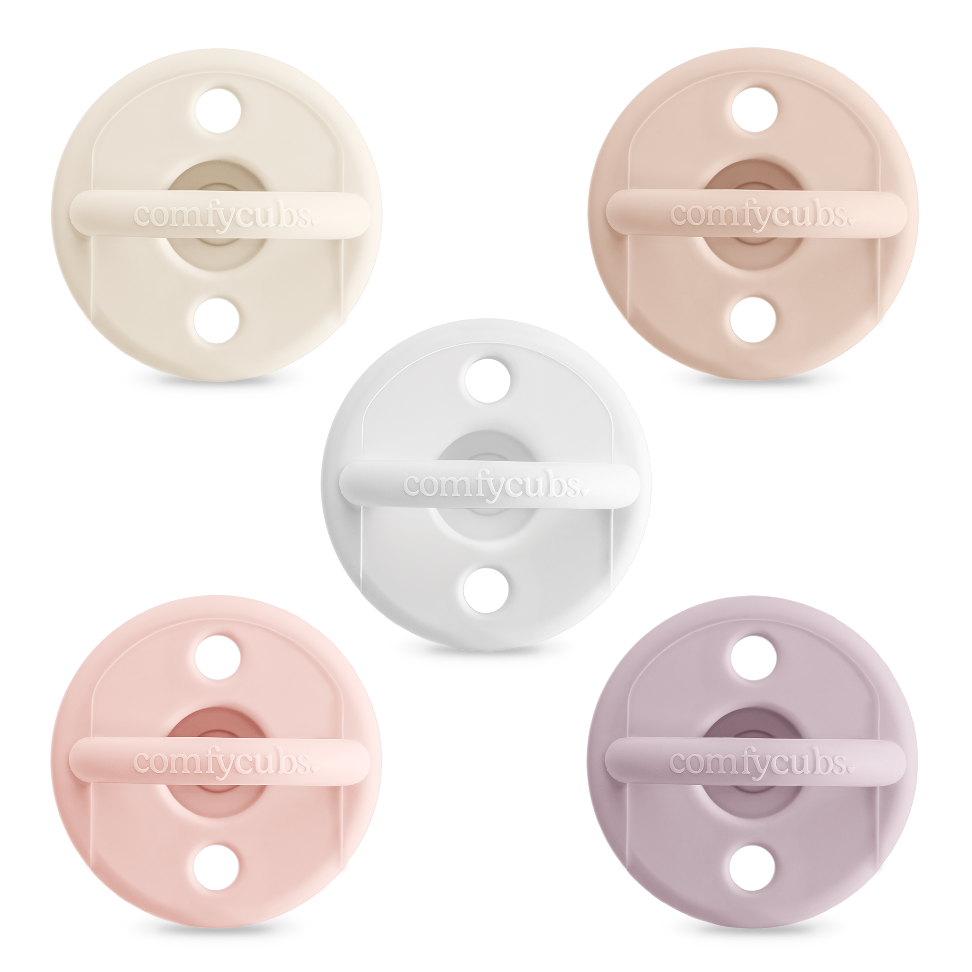 Baby Pacifier 5 Pack, 100% Food Garde Silicone by Comfy Cubs