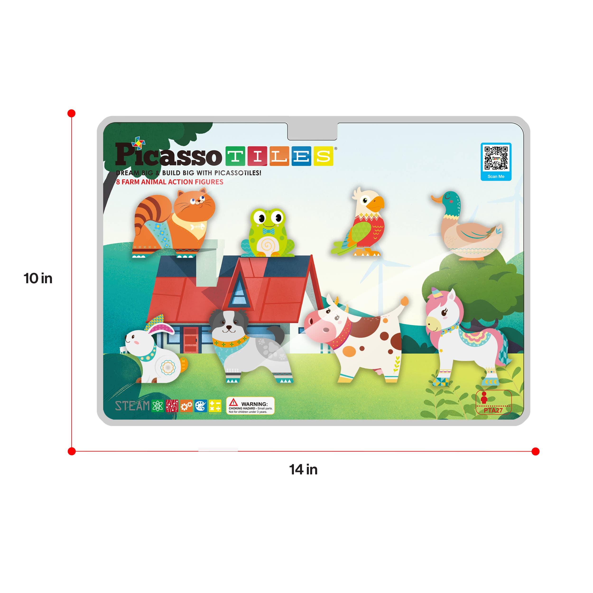 PicassoTiles 8pc Farm Animal Magnetic Action Figures