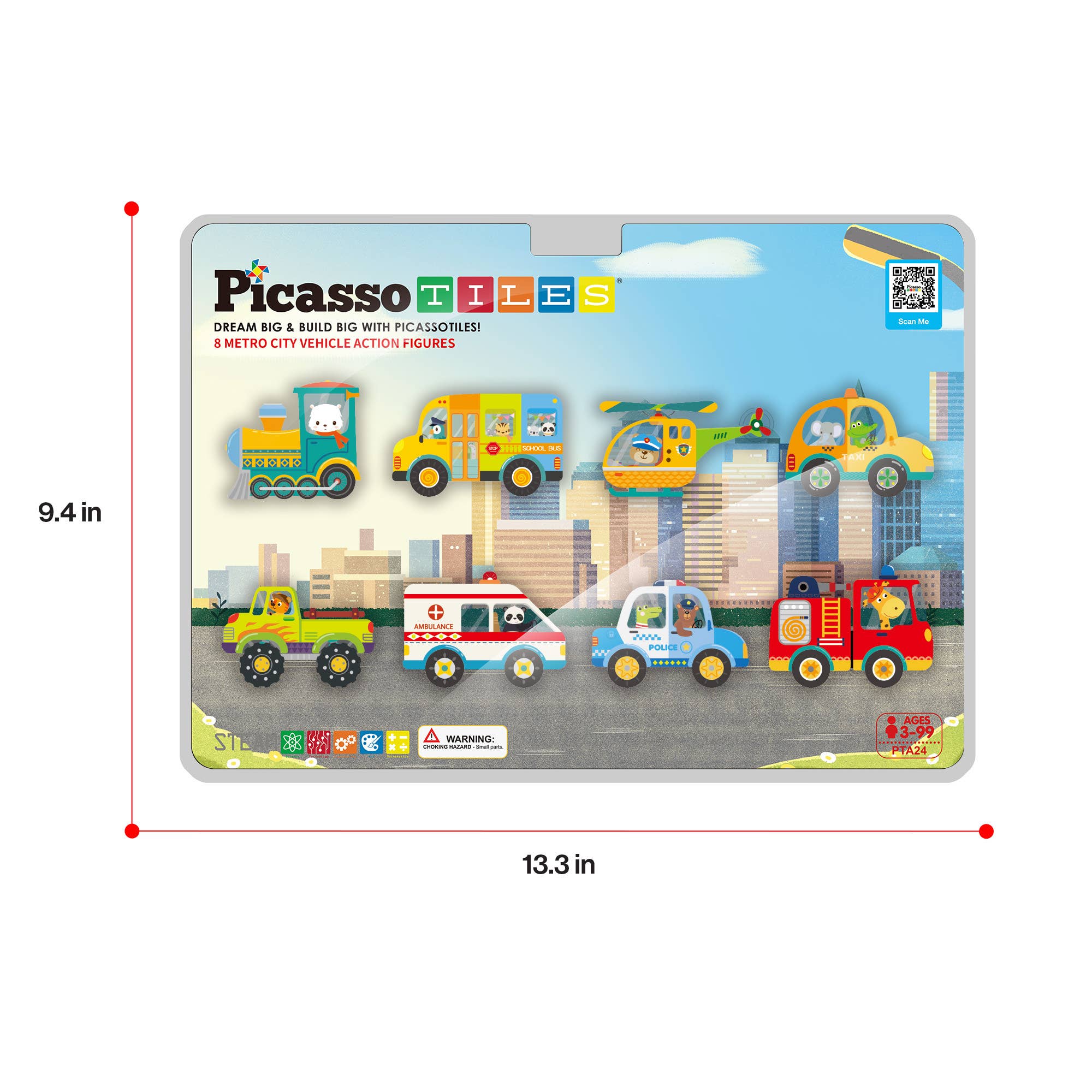PicassoTiles 8pc Metro City Magnetic Action Figures