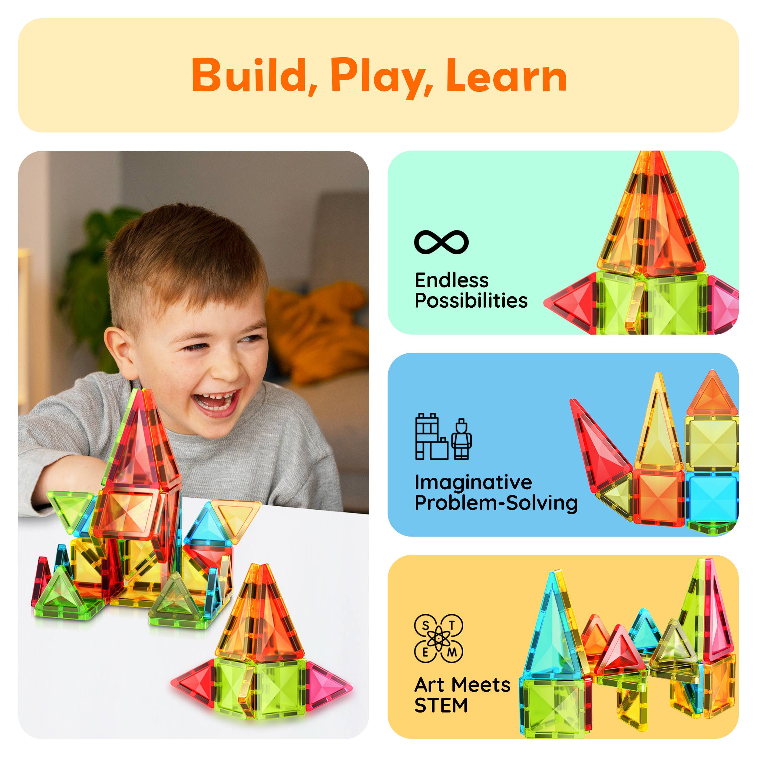 PicassoTiles 24pc Travel Size Magnetic Tile Building Set