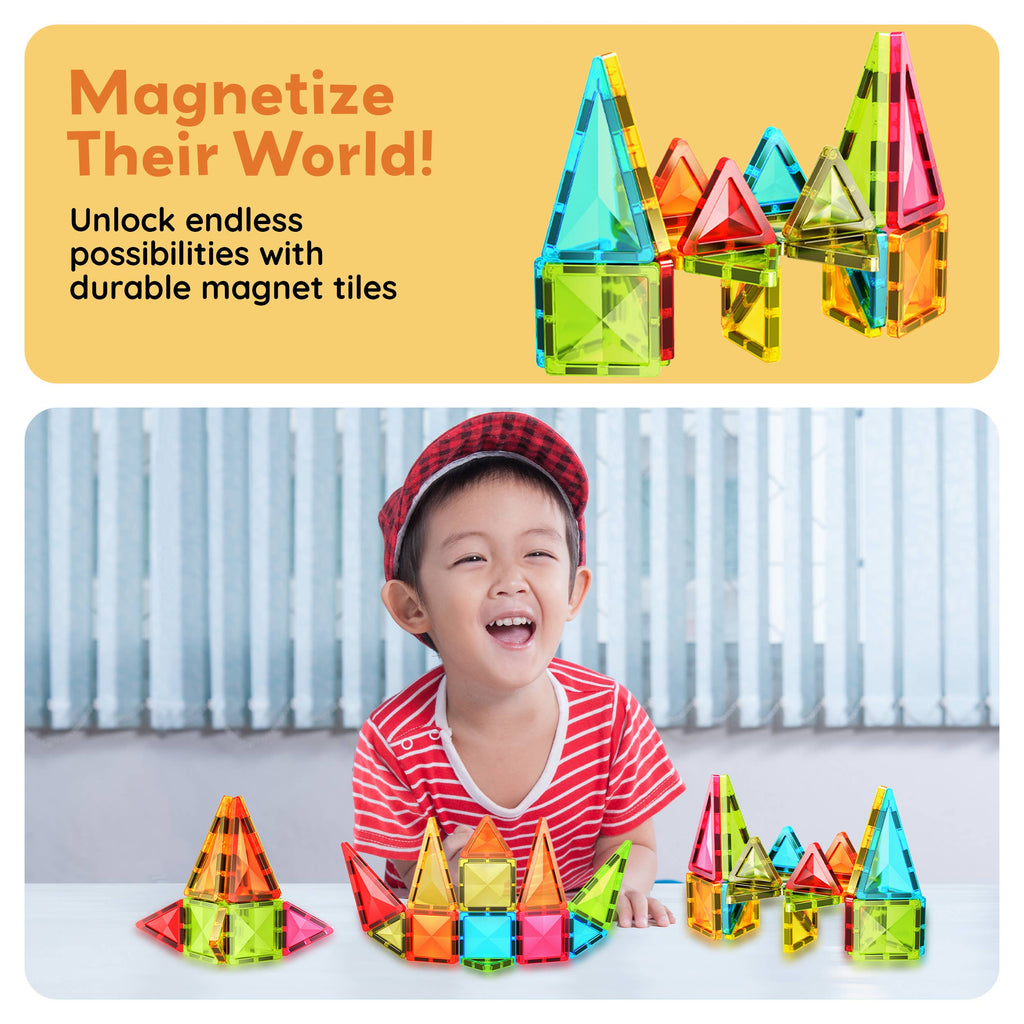 PicassoTiles 24pc Travel Size Magnetic Tile Building Set