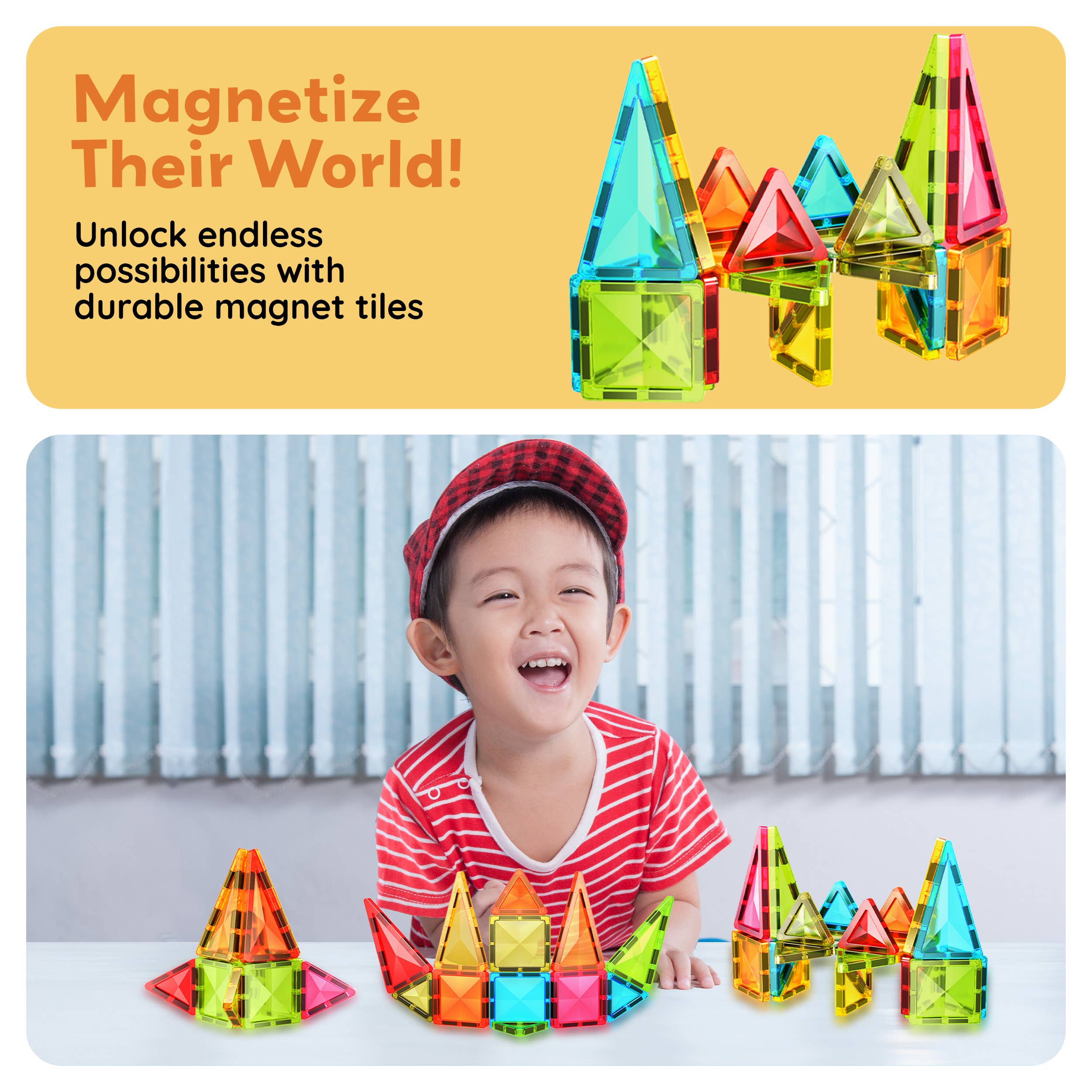 PicassoTiles 24pc Travel Size Magnetic Tile Building Set
