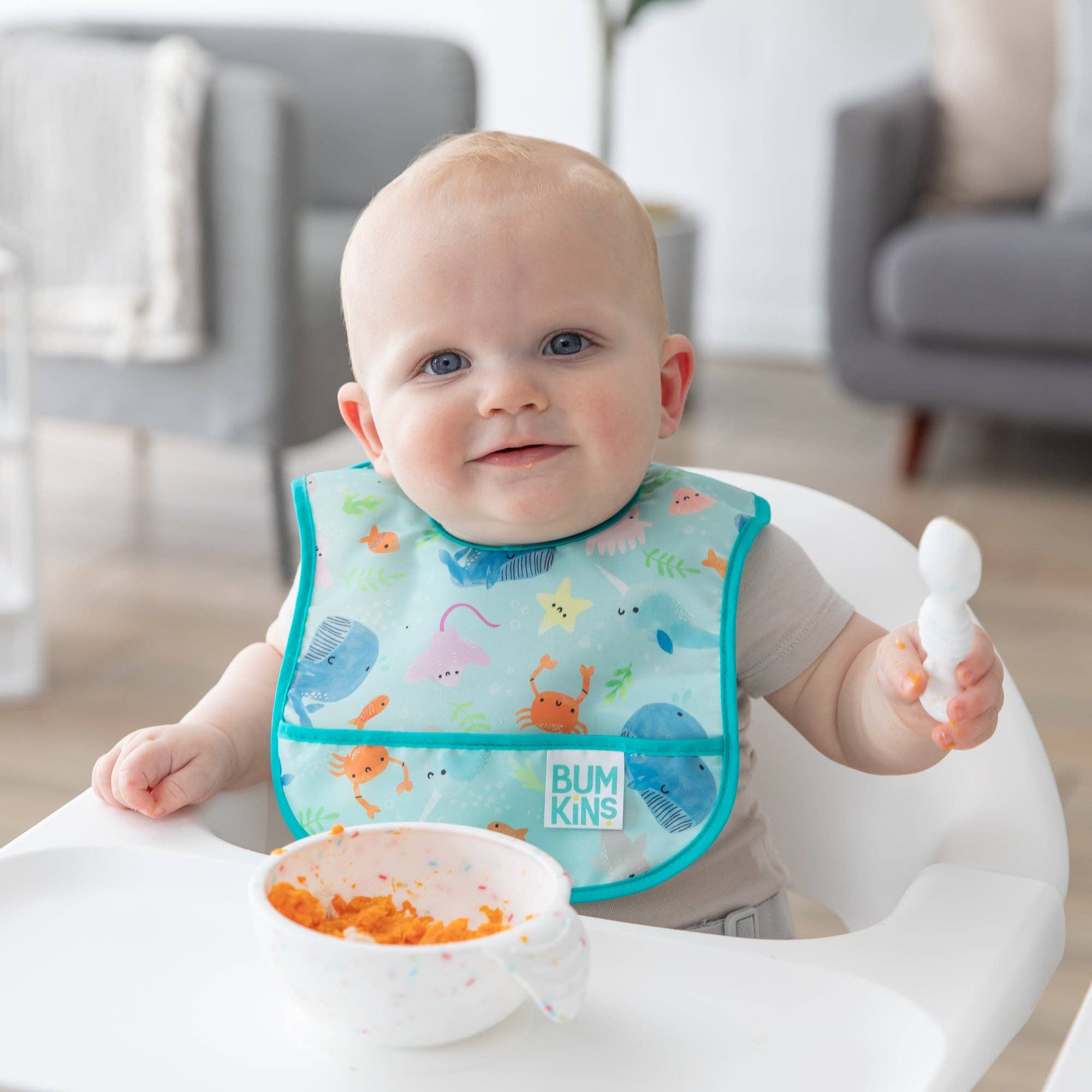 Starter Bib 2 Pack: Ocean Life & Whale Tail