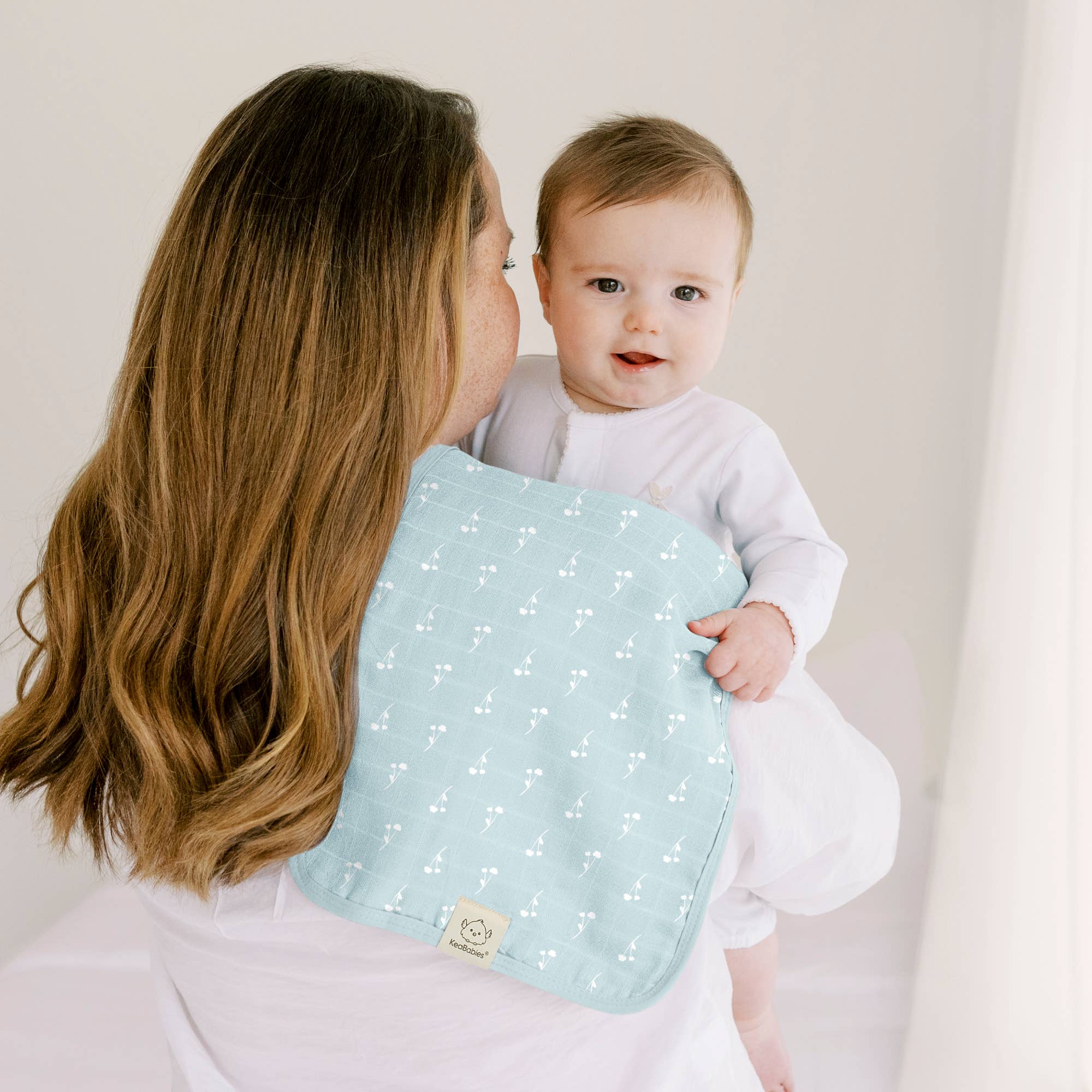 KeaBabies 5pk Lumi Muslin Burp Cloths for Baby Boys, Girls