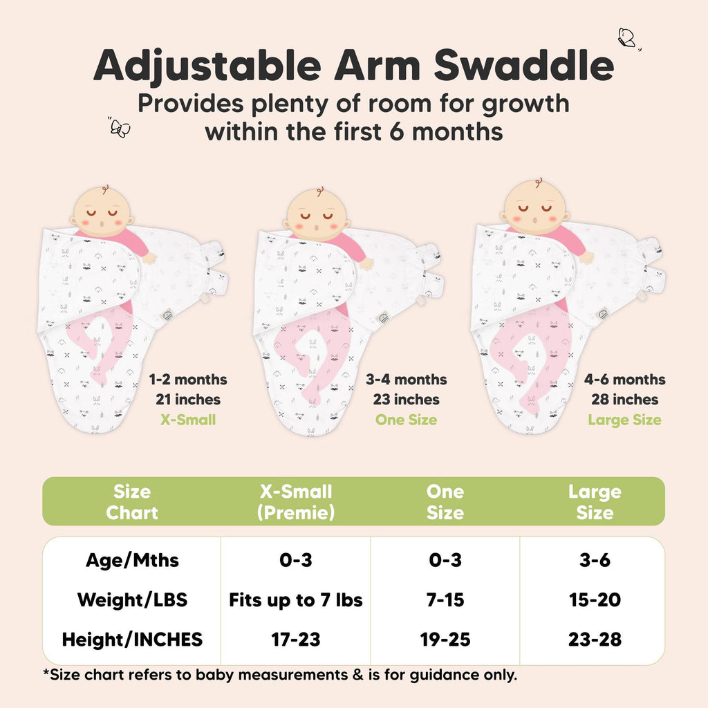 3pk Soothe Baby Swaddles 0-3 Months, Sleep Sack for Newborns