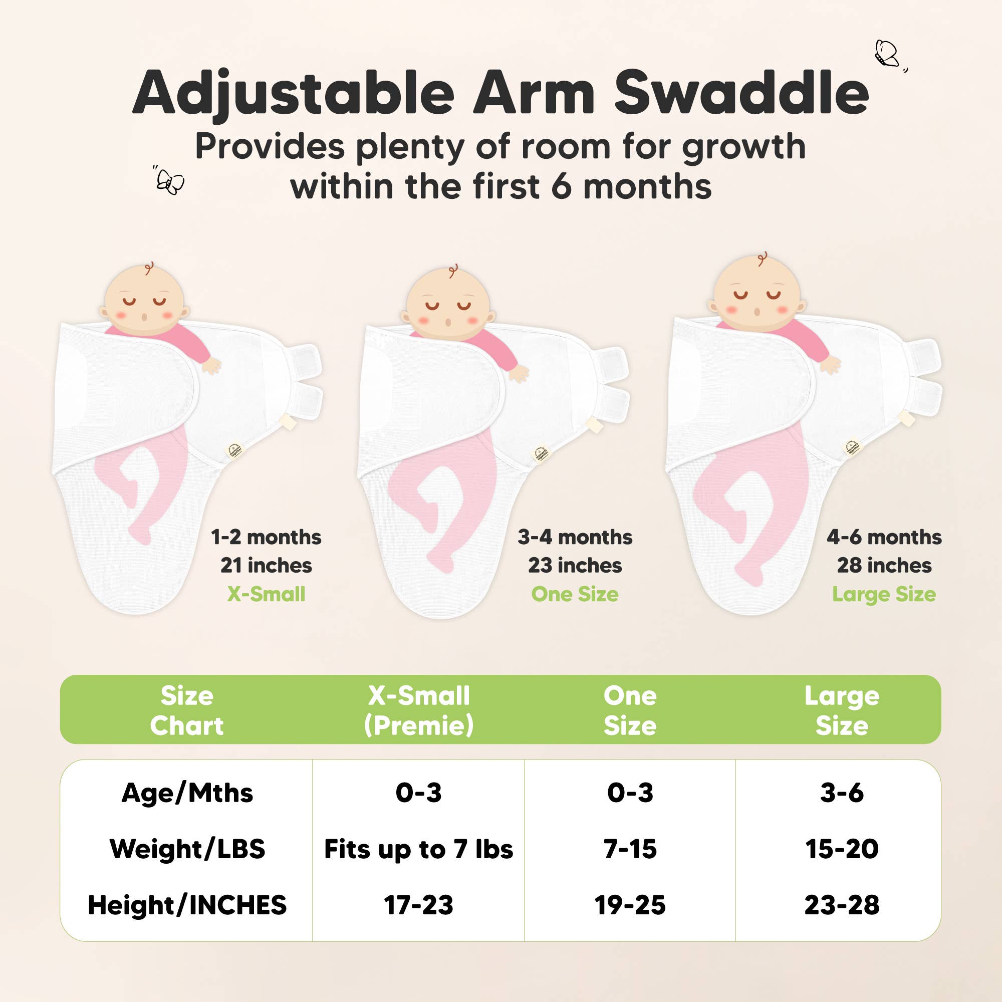 3pk Soothe Wren Swaddle Sleep Sacks for Newborns
