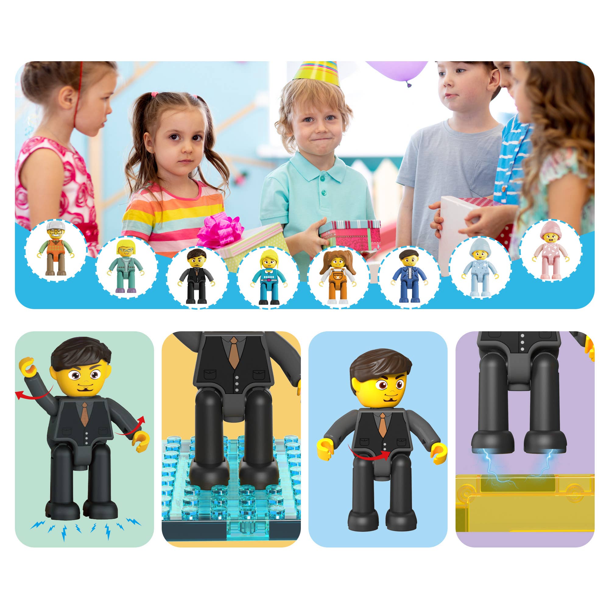 PicassoTiles 8pc Magnetic Family Figurine Toy Set