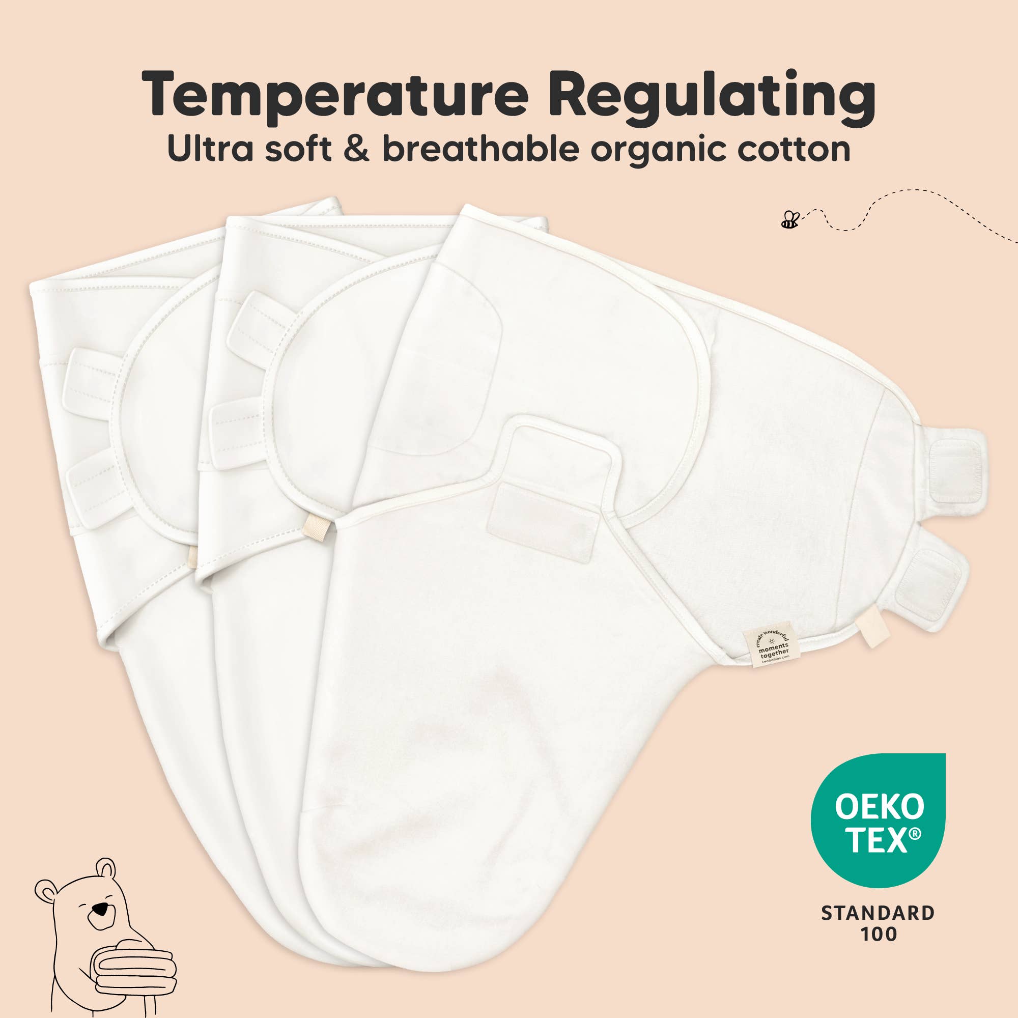 3pk Soothe Baby Swaddles 0-3 Months, Sleep Sack for Newborns
