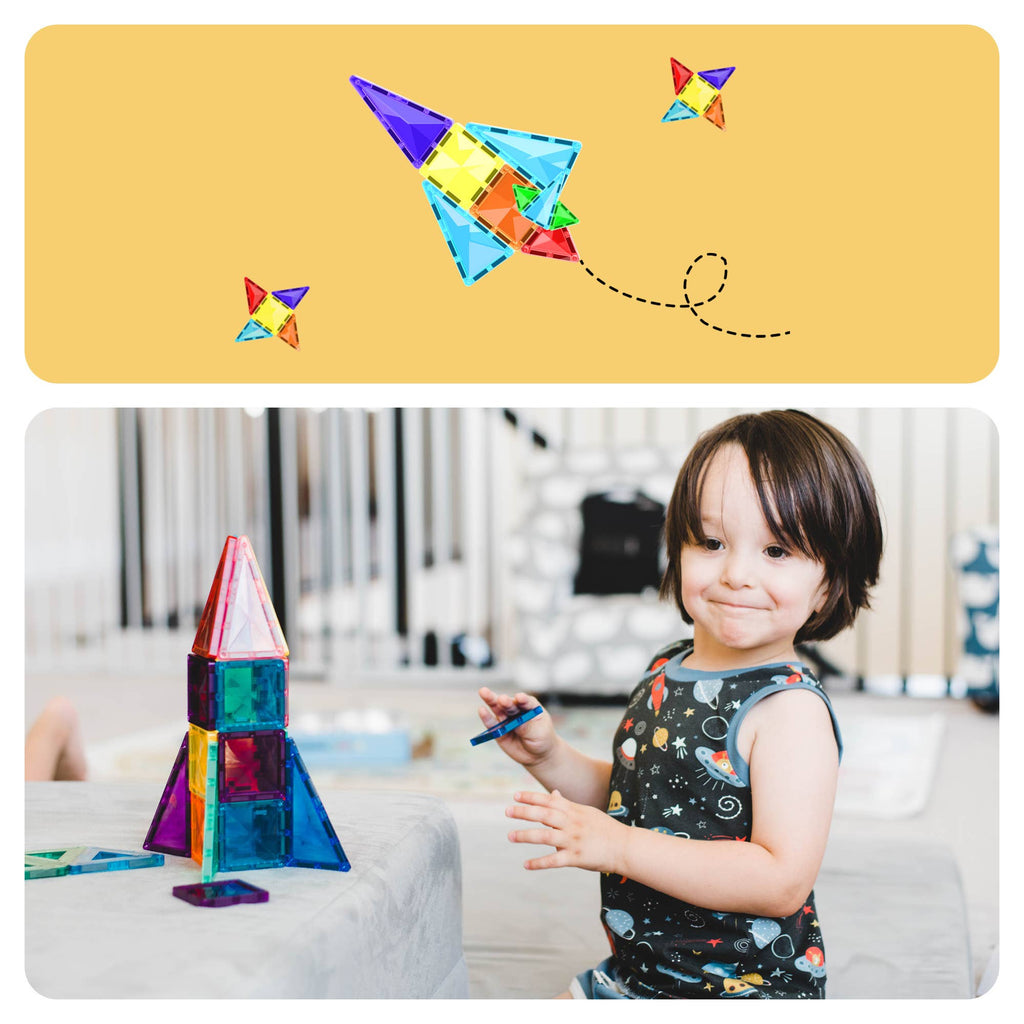 PicassoTiles 30pc Travel Size Magnetic Tile Building Set
