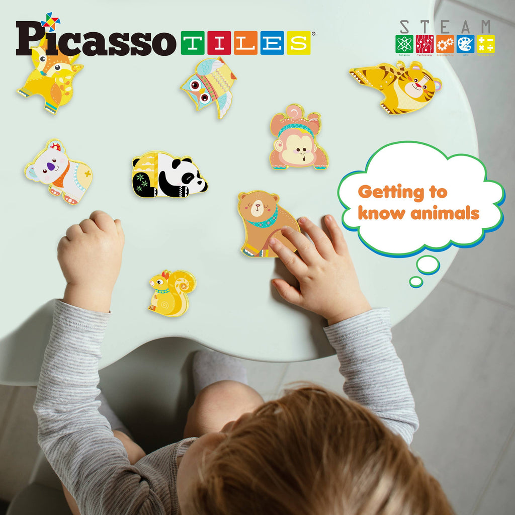 PicassoTiles 8pc Forest Animal  Magnetic Action Figures