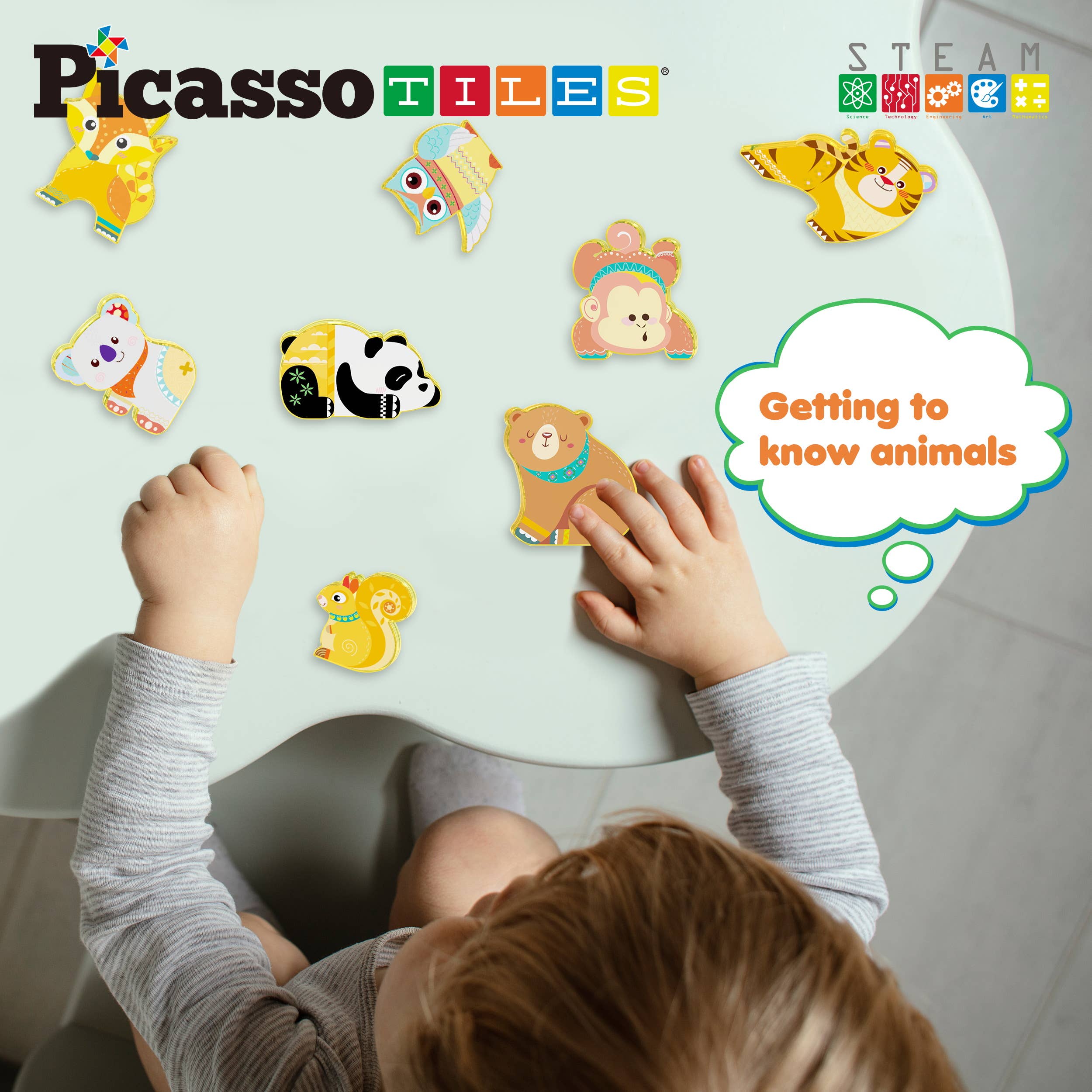 PicassoTiles 8pc Forest Animal  Magnetic Action Figures