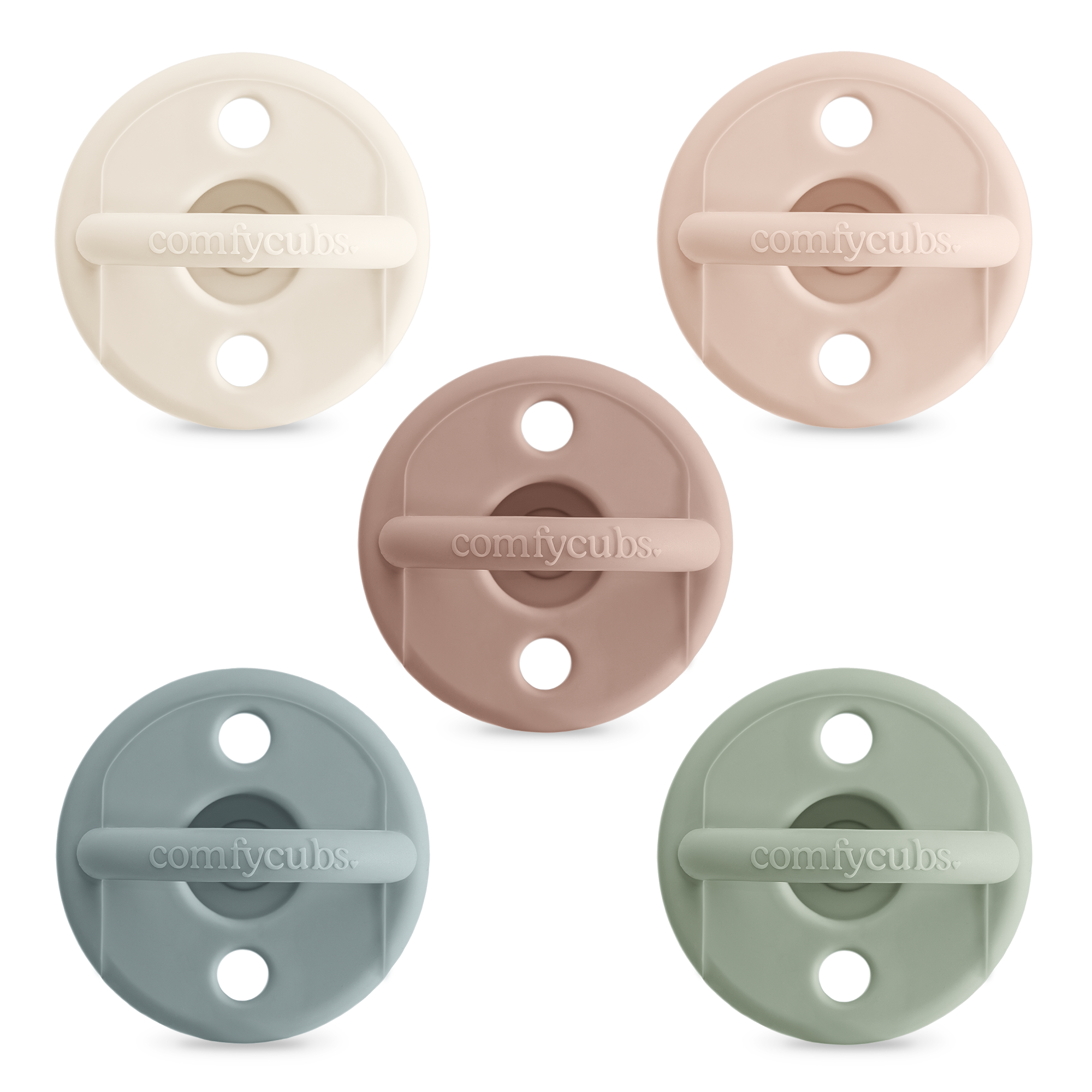 Baby Pacifier 5 Pack, 100% Food Garde Silicone by Comfy Cubs