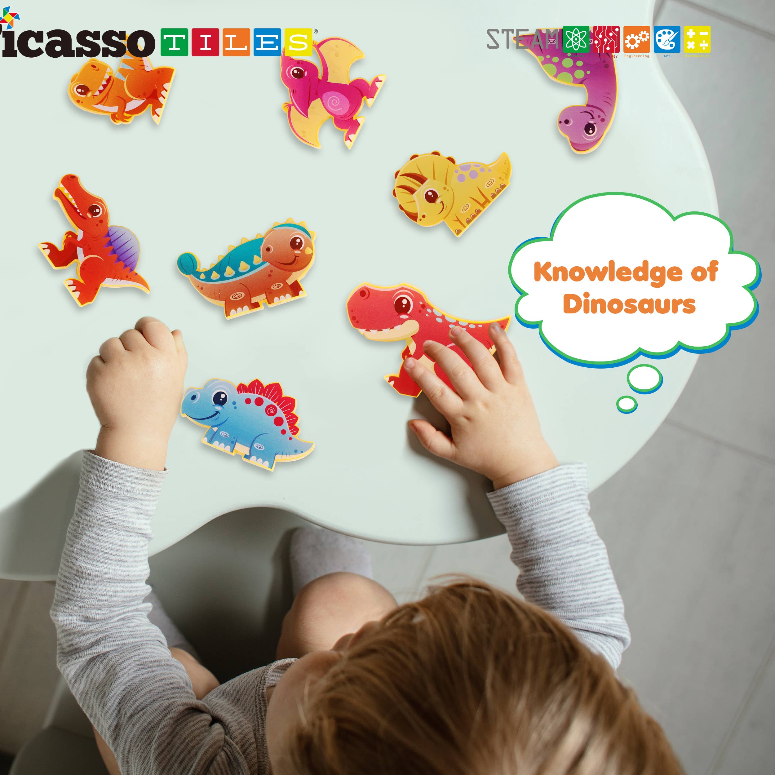 PicassoTiles 8pc Dinosaur Magnetic Action Figures