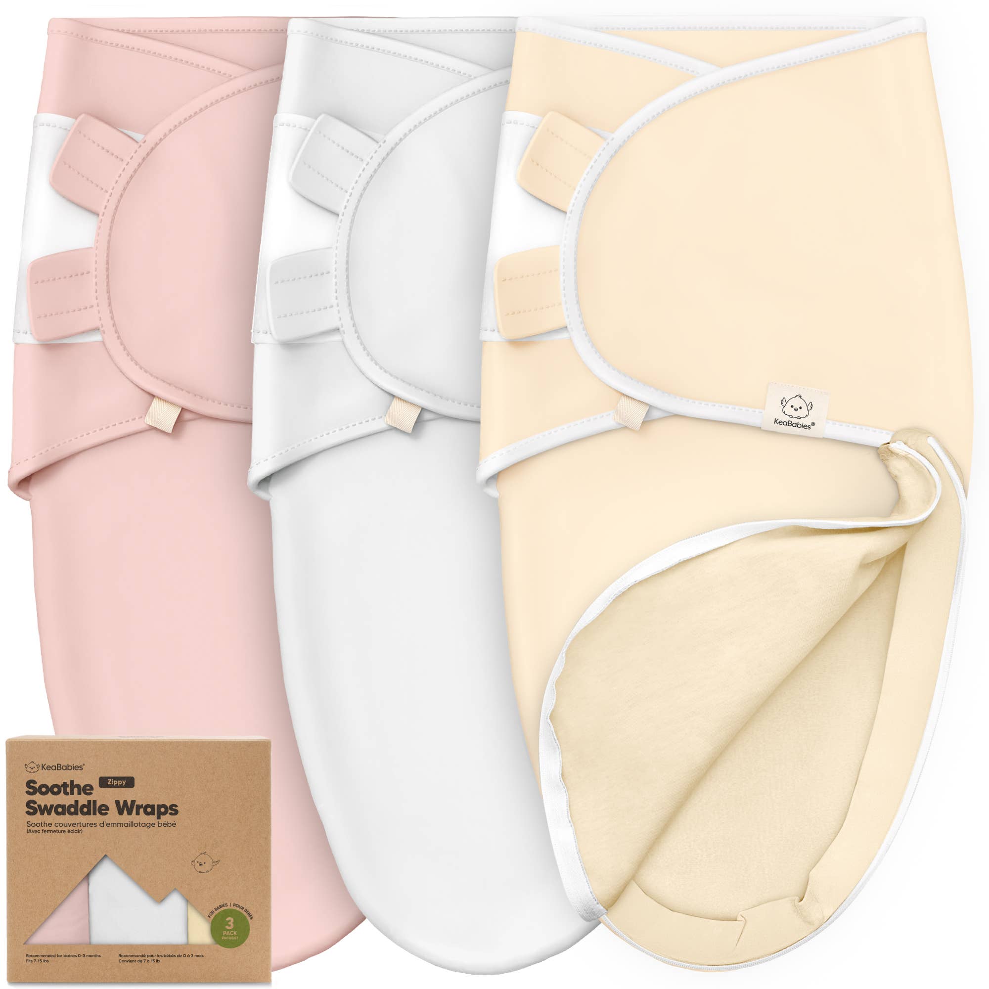 3pk Soothe Zippy Baby Swaddles 0-6 Months,Newborn Sleep Sack