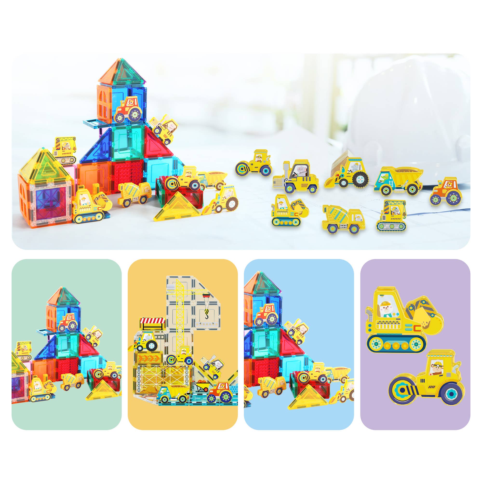 PicassoTiles 8pc Construction Magnetic Action Figures