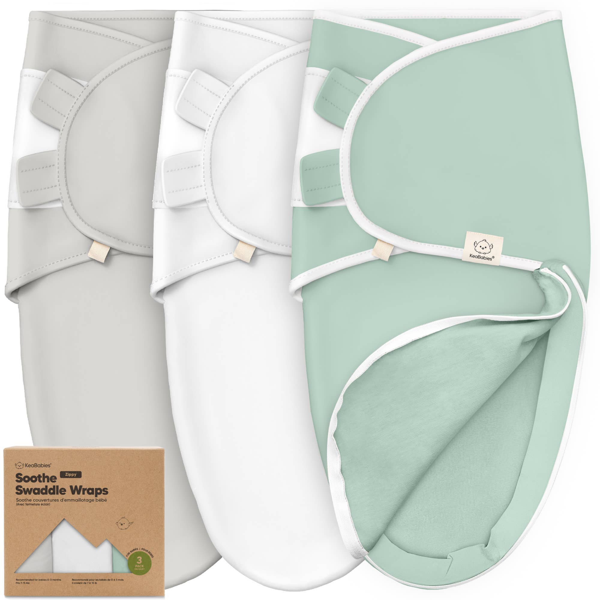 3pk Soothe Zippy Baby Swaddles 0-6 Months,Newborn Sleep Sack