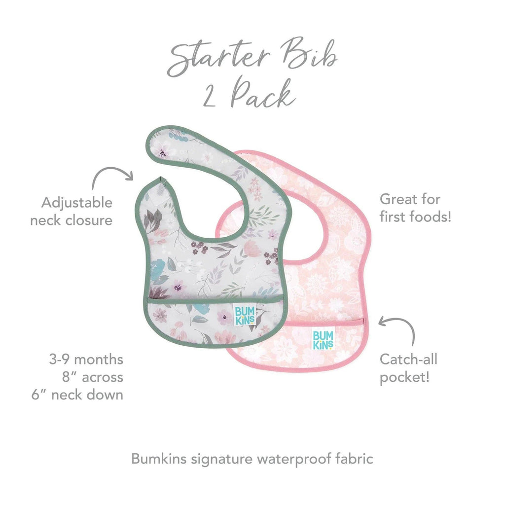 Starter Bib 2 Pack: Floral & Lace