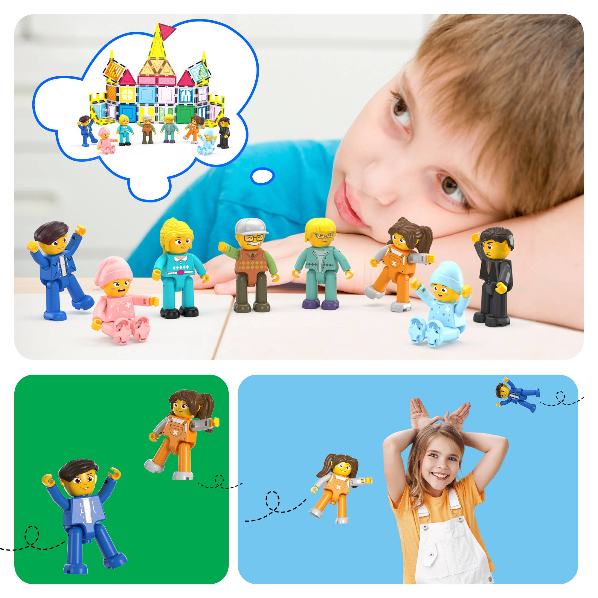 PicassoTiles 8pc Magnetic Family Figurine Toy Set