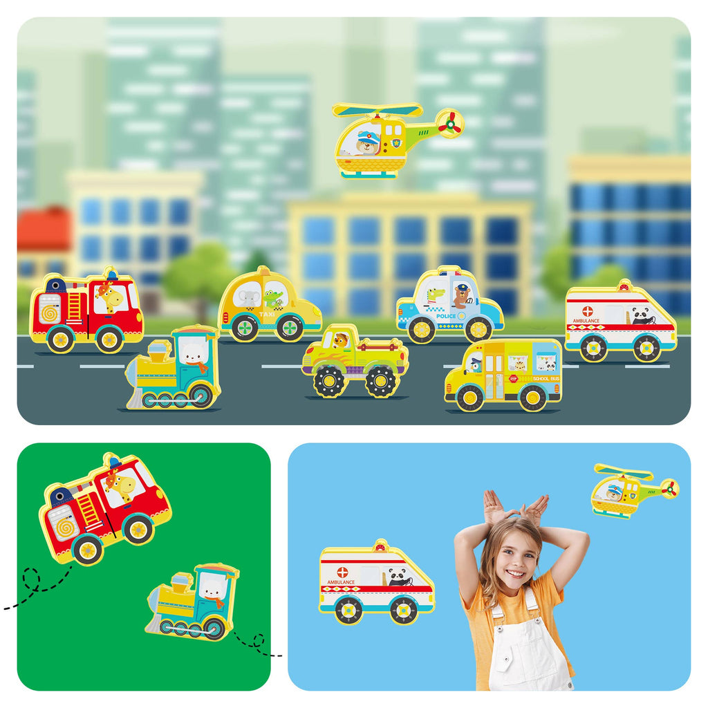 PicassoTiles 8pc Metro City Magnetic Action Figures