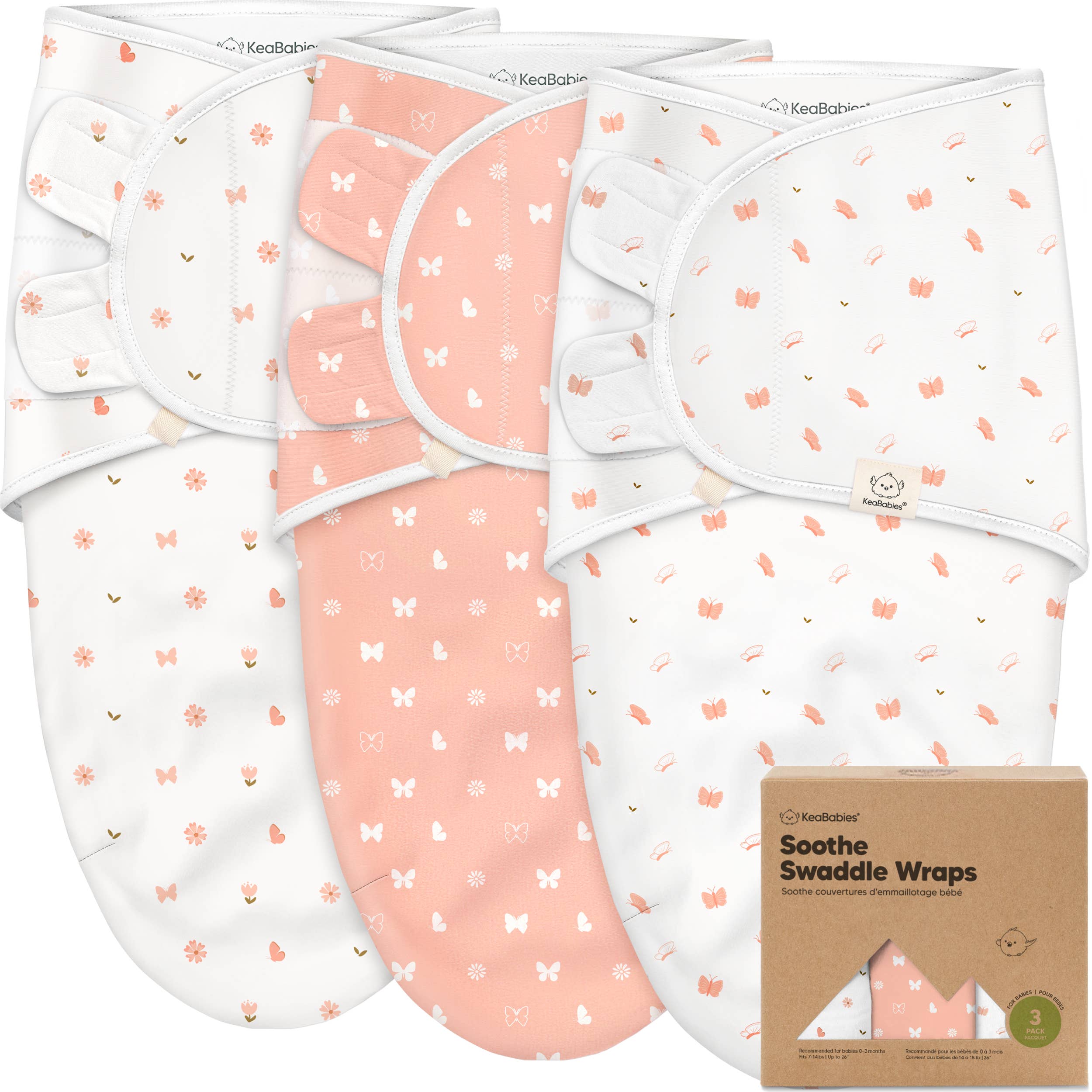 3pk Soothe Baby Swaddles 0-3 Months, Sleep Sack for Newborns