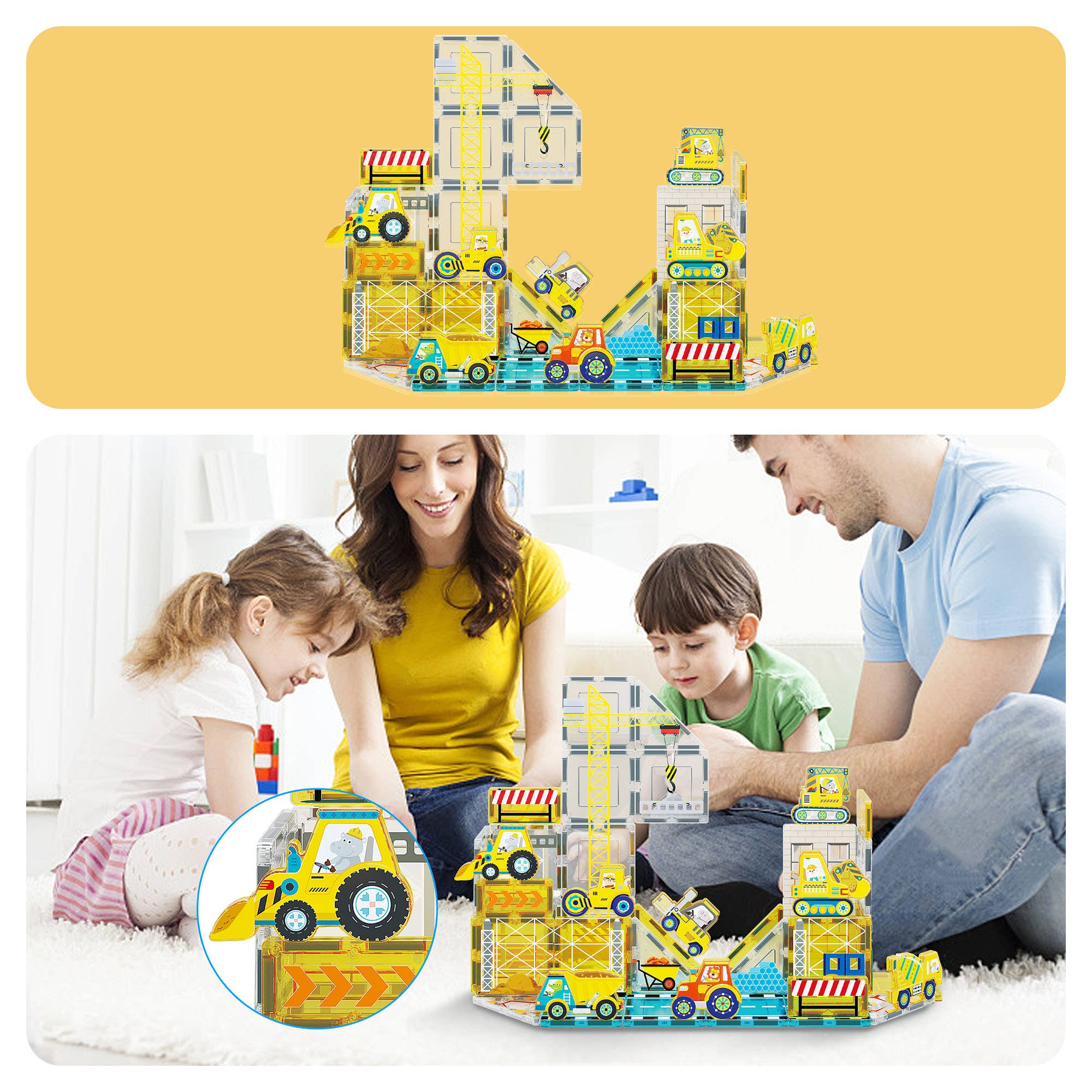 PicassoTiles 8pc Construction Magnetic Action Figures